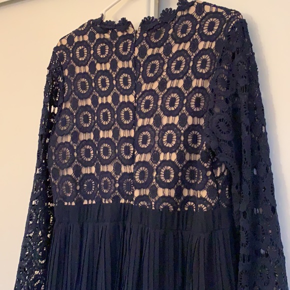 Pending •Navy Lace Pleated Dress - Picture 5 of 5
